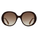 Chloé - Occhiali da Sole Ovali da Donna Esther in Materiale di Origine Bio - Havana Scuro Marrone - Chloé Eyewear