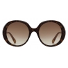 Chloé - Esther Oval Sunglasses for Women in a Bio-based Material - Dark Havana Brown - Chloé Eyewear