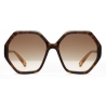 Chloé - Occhiali da Sole Ottagonali da Donna Esther - Havana Scuro Marrone - Chloé Eyewear