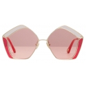Chloé - Occhiali da Sole Pentagonali da Donna Gemma in Metallo - Oro Rosa - Chloé Eyewear