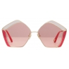 Chloé - Gemma Pentagon Sunglasses for Women in Metal - Gold Pink - Chloé Eyewear