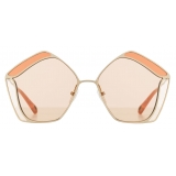 Chloé - Gemma Pentagon Sunglasses for Women in Metal - Gold Nude - Chloé Eyewear