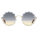 Chloé - Rosie Petite Round Sunglasses in Metal - Gold Grey Orange - Chloé Eyewear