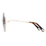 Chloé - Occhiali da Sole Rotondi Carlina in Metallo - Oro Mauve Giallo - Chloé Eyewear
