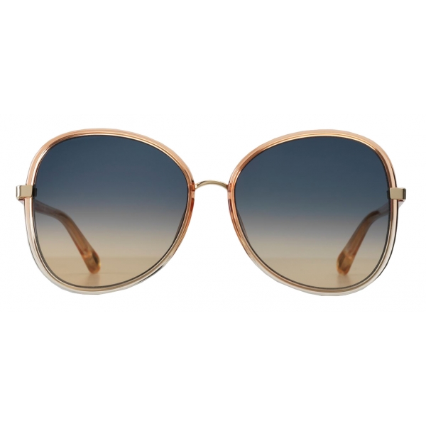Chloé - Franky Butterfly Sunglasses for Women in Mixed Materials - Apricot Sand Nude - Chloé Eyewear