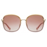 Chloé - Franky Square Sunglasses in Mixed Materials - Honey Pink - Chloé Eyewear