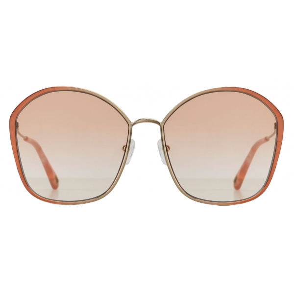 Chloé - Irene Butterfly Metal Sunglasses - Gold Nude - Chloé Eyewear