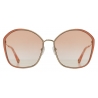 Chloé - Irene Butterfly Metal Sunglasses - Gold Nude - Chloé Eyewear