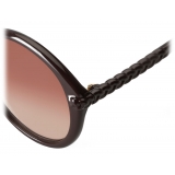 Chloé - Occhiali da Sole da Donna a Farfalla Billie in Materiale di Origine Bio - Blu Navy Marrone - Chloé Eyewear