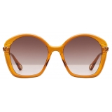 Chloé - Billie Pentagon Sunglasses for Women in a Bio-based Material - Amber Brown - Chloé Eyewear