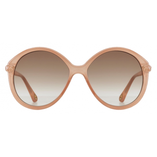 Chloé - Billie Oval Sunglasses for Women in a Bio-based Material - Nude Brown - Chloé Eyewear