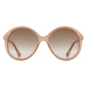 Chloé - Occhiali da Sole Ovali da Donna Billie in Materiale di Origine Bio - Nude Marrone - Chloé Eyewear