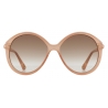 Chloé - Billie Oval Sunglasses for Women in a Bio-based Material - Nude Brown - Chloé Eyewear