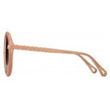 Chloé - Billie Oval Sunglasses for Women in a Bio-based Material - Nude Brown - Chloé Eyewear