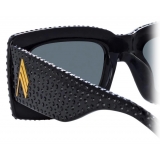 The Attico - The Attico Stella Rectangular Sunglasses in Black - ATTICO6C1SUN - The Attico Eyewear by Linda Farrow