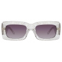 The Attico - The Attico Stella Rectangular Sunglasses in Clear - ATTICO6C2SUN - The Attico Eyewear by Linda Farrow