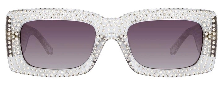 Stella Rectangular Sunglasses in Clear frame by The Attico x LINDA