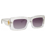 The Attico - The Attico Stella Rectangular Sunglasses in Clear - ATTICO6C2SUN - The Attico Eyewear by Linda Farrow