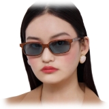 The Attico - Gigi Rectangular Sunglasses in Brown and Turquoise - ATTICO9C3SUN -The Attico Eyewear by Linda Farrow