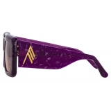 The Attico - The Attico Marfa Occhiali da Sole Rettangolari in Viola - ATTICO3C9SUN - The Attico Eyewear by Linda Farrow