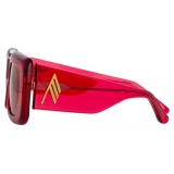 The Attico - The Attico Marfa Rectangular Sunglasses in Red - ATTICO3C11SUN - The Attico Eyewear by Linda Farrow