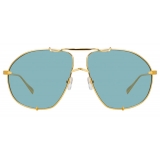 The Attico - The Attico Mina Oversized Sunglasses in Light Gold and Blue - ATTICO13C4SUN - The Attico Eyewear by Linda Farrow