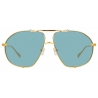 The Attico - The Attico Mina Oversized Sunglasses in Light Gold and Blue - ATTICO13C4SUN - The Attico Eyewear by Linda Farrow