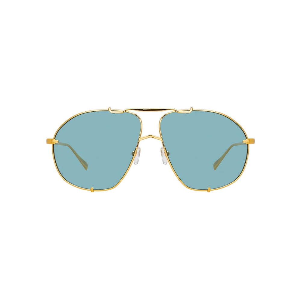 The Attico - The Attico Mina Oversized Sunglasses in Light Gold and Blue - ATTICO13C4SUN - The Attico Eyewear by Linda Farrow