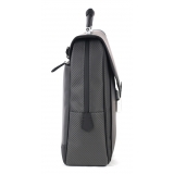 TecknoMonster - Avia Slim - Business Bag in Aeronautical and Leather Carbon Fiber - Luxury - Handmade in Italy