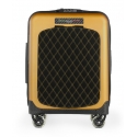 TecknoMonster - Trolley Akille Flap Gold in Carbon Fiber - Aeronautical Carbon Trolley Suitcase