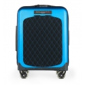 TecknoMonster - Trolley Akille Flap Light Blue in Carbon Fiber - Aeronautical Carbon Trolley Suitcase