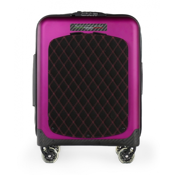 TecknoMonster - Trolley Akille Flap Purple in Carbon Fiber - Aeronautical Carbon Trolley Suitcase