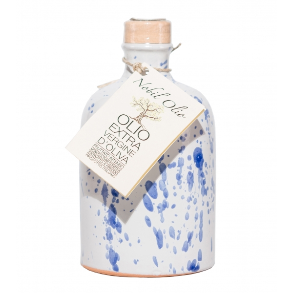 Urselli Food - Nobil Olio - Blu - Olio Extravergine d’Oliva - Ceramica Artigianale - Alta Qualità Italia - 500 ml