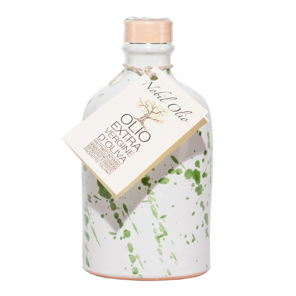 Urselli Food - Nobil Olio - Verde - Olio Extravergine d’Oliva - Ceramica Artigianale - Alta Qualità Italia - Puglia - 250 ml