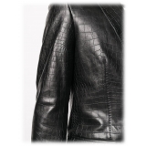 Jovanny Capri - Magnificent Jacket with Crocodile Motif - Leather Jacket - Luxury High Quality