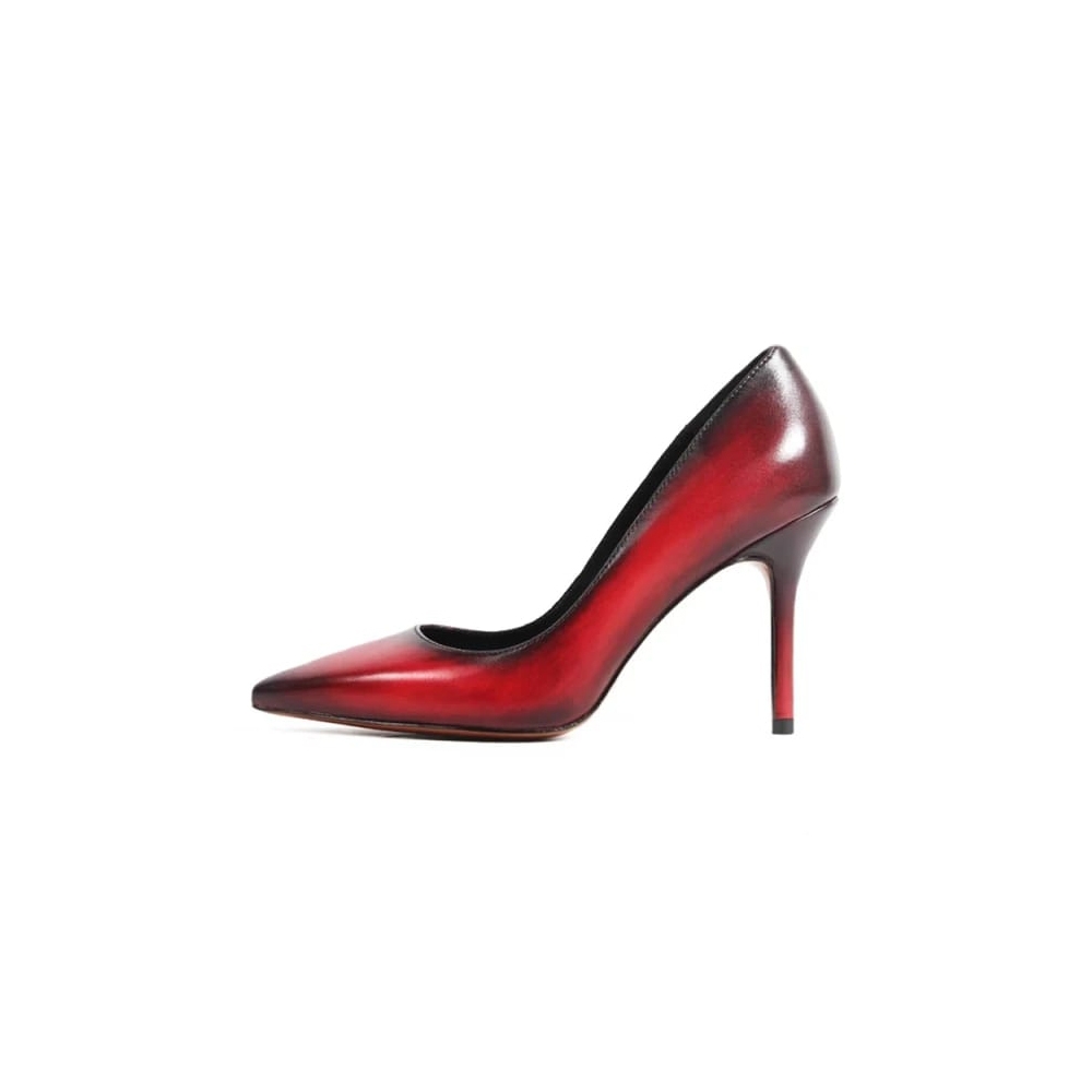 Jovanny Capri - Beautiful Shoes - Red - Women's Stiletto - Patina Effect - Leather Shoes - Luxury High Quality