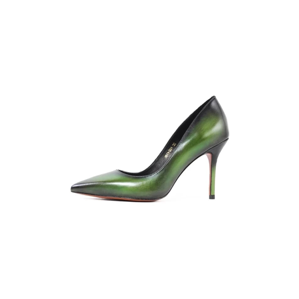 Jovanny Capri - Bellissime Scarpe - Verde - Stiletto Donna - Effetto Patina - Scarpe in Pelle - Alta Qualità Luxury