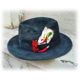Jovanny Capri - Cappello Fedora Stuper Stylish - Alta Sartoria Italiana - Realizzato a Mano - Cappello - Alta Qualità Luxury