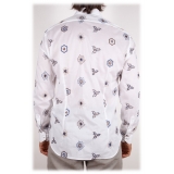 Poggianti 1985 - Cotton Shirt with Embroidery - Handmade in Italy - New Luxury Exclusive Collection