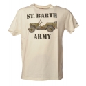 MC2 Saint Barth - Crewneck T-Shirt with St. Barth Army Print - White - Luxury Exclusive Collection
