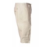 C.P. Company - Gabardine Bermuda with Pockets - White - Trousers - Luxury Exclusive Collection