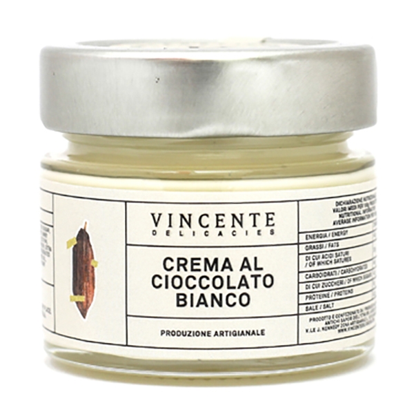 Vincente Delicacies - Crema al Cioccolato Bianco - Creme Spalmabili Artigianali - 90 g