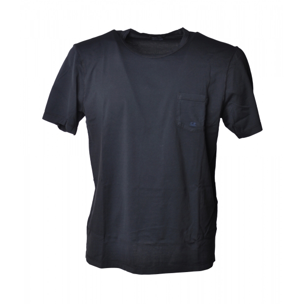 C.P. Company - Basic T-Shirt with Front Pocket - Blue - Luxury Exclusive Collection