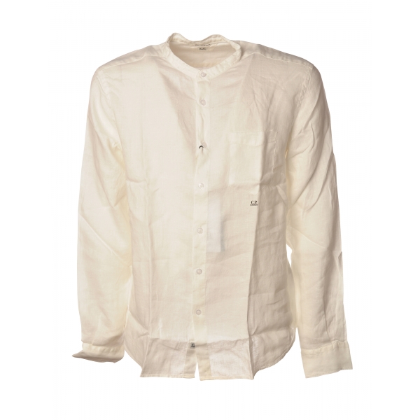 C.P. Company - Mandarin Collar Shirt - White - Luxury Exclusive Collection