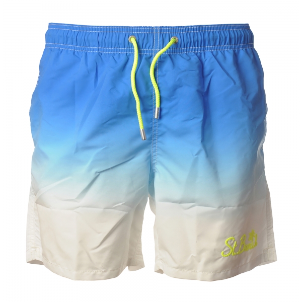 MC2 Saint Barth - Swimsuit Gustavia Emb Color Shades - White/Light Blue - Luxury Exclusive Collection