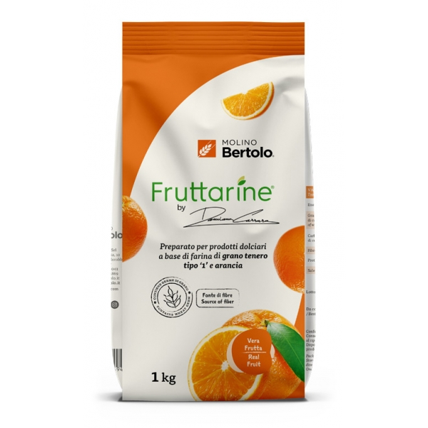 Molino Bertolo - Orange Type 1 Flour - Made With Fruit - Type 1 Soft Wheat Flour with Orange Flakes - 1 Kg