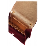 Maison Fagiano - Velvet - Bordeaux - Artisan Bag - New Evening Exclusive Collection - Luxury - Handmade in Italy