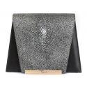 Maison Fagiano - Stingray Nappa - Metallic Grey / Black - Artisan Bag - New Evening Collection - Luxury - Handmade in Italy