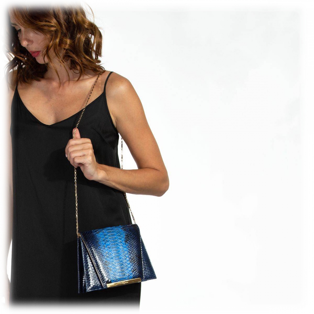 Hands-Free Bracelet Bag - Large Clutch Stingray Black Blue c