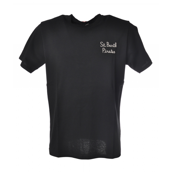 MC2 Saint Barth - T-Shirt Portofino Emb Pirates Champ 00 - Black - Luxury Exclusive Collection